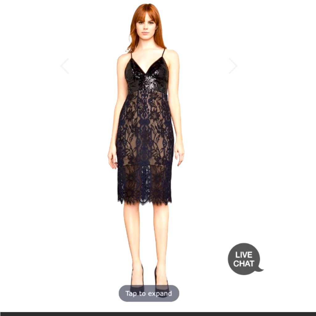 Bcbg Maxazria Sequins/Lace Applique Dress